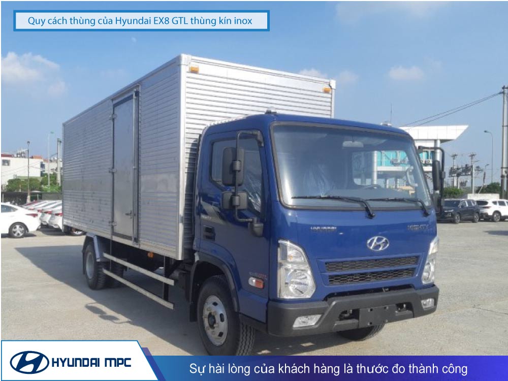 Xe tải Hyundai EX8 bản GTL và EX8L thùng kín inox